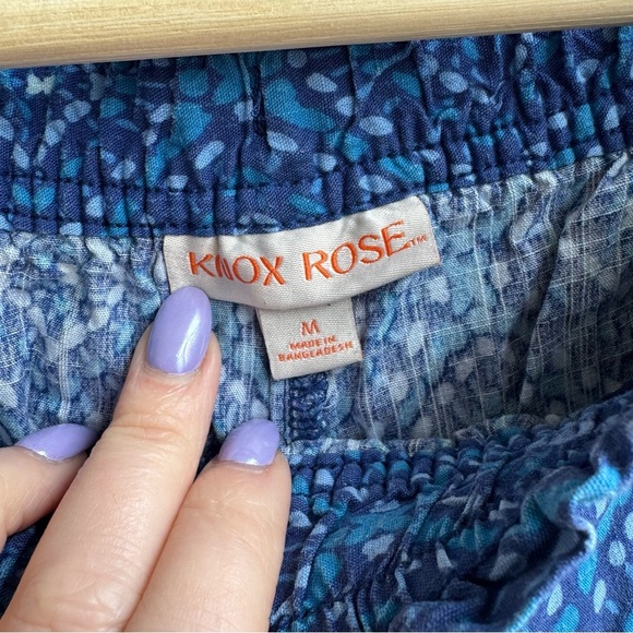 Knox Rose Blue Boho Print Drawstring Pants - M - Picture 6 of 8